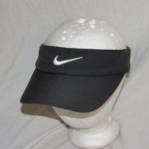 NIKE GOLF Black Adjustable Visor Hat Adult One Size Tennis Pickleball Outdoors